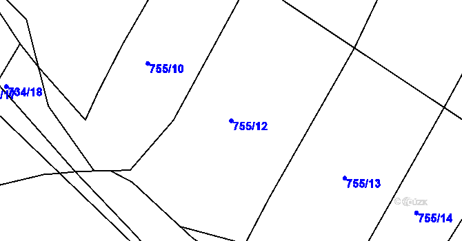 Parcela st. 755/12 v KÚ Rovná u Hořepníku, Katastrální mapa