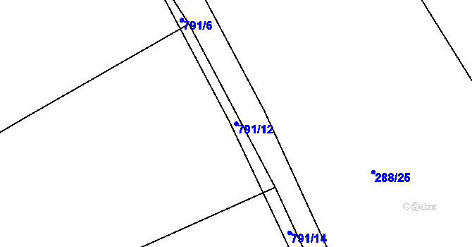 Parcela st. 791/12 v KÚ Rovná u Hořepníku, Katastrální mapa