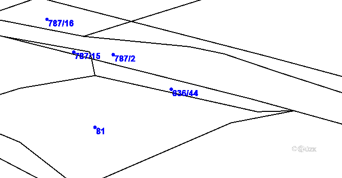 Parcela st. 836/44 v KÚ Rovná u Hořepníku, Katastrální mapa