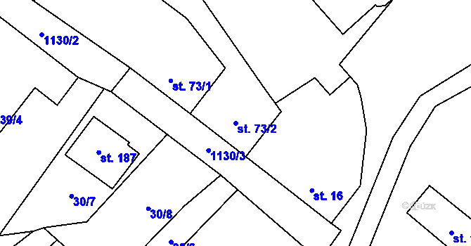 Parcela st. 73/2 v KÚ Hořesedly, Katastrální mapa