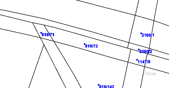 Parcela st. 819/72 v KÚ Hořesedly, Katastrální mapa