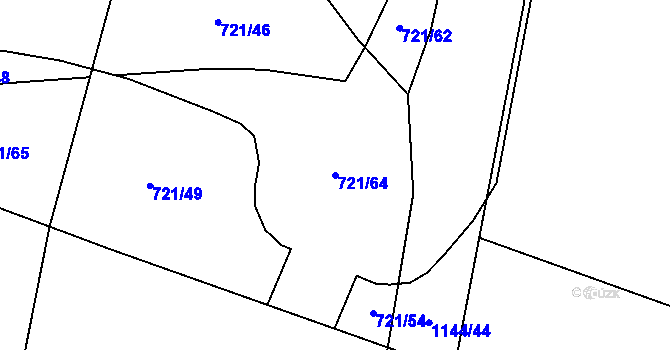 Parcela st. 721/64 v KÚ Hořesedly, Katastrální mapa