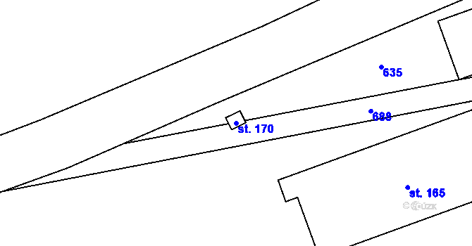 Parcela st. 170 v KÚ Hořešovice, Katastrální mapa