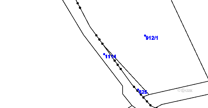 Parcela st. 1114 v KÚ Hořešovice, Katastrální mapa
