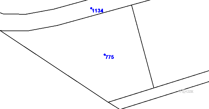 Parcela st. 775 v KÚ Hořešovice, Katastrální mapa