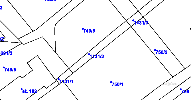 Parcela st. 1131 v KÚ Hořešovice, Katastrální mapa