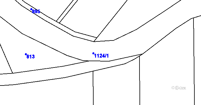 Parcela st. 1124 v KÚ Hořešovice, Katastrální mapa