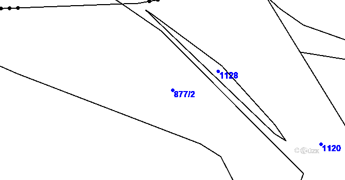Parcela st. 877/2 v KÚ Hořešovice, Katastrální mapa