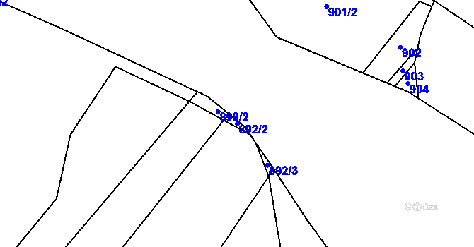 Parcela st. 892/2 v KÚ Hořešovice, Katastrální mapa