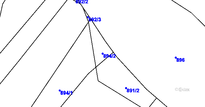 Parcela st. 894/2 v KÚ Hořešovice, Katastrální mapa