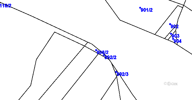 Parcela st. 898/2 v KÚ Hořešovice, Katastrální mapa