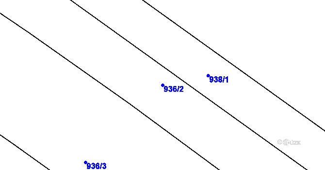 Parcela st. 936/2 v KÚ Hořešovice, Katastrální mapa