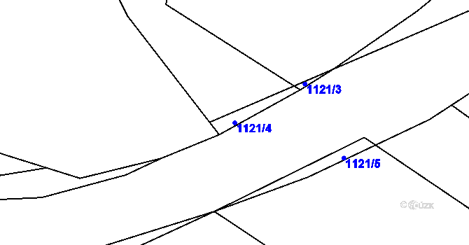 Parcela st. 1121/4 v KÚ Hořešovice, Katastrální mapa