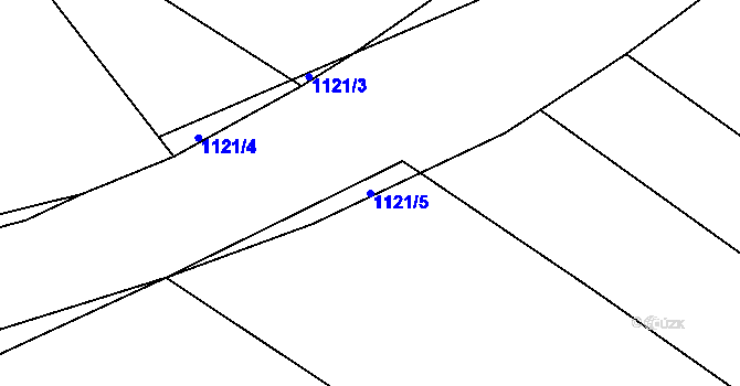 Parcela st. 1121/5 v KÚ Hořešovice, Katastrální mapa