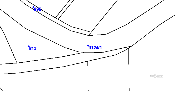 Parcela st. 1124/1 v KÚ Hořešovice, Katastrální mapa