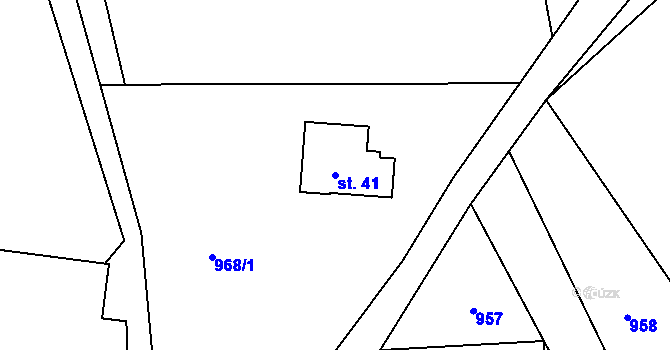 Parcela st. 41 v KÚ Hořetice, Katastrální mapa