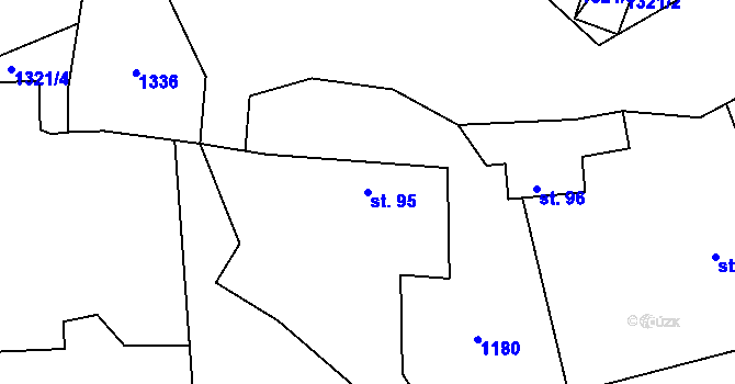 Parcela st. 95 v KÚ Hořetice, Katastrální mapa