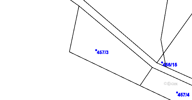 Parcela st. 457/3 v KÚ Hořetice, Katastrální mapa