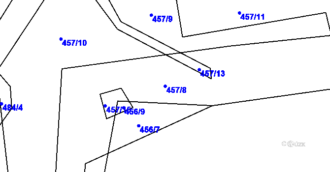 Parcela st. 457/8 v KÚ Hořetice, Katastrální mapa