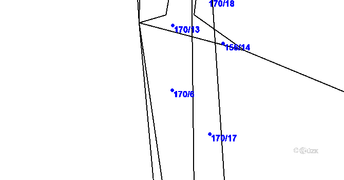 Parcela st. 170/6 v KÚ Hořetice, Katastrální mapa
