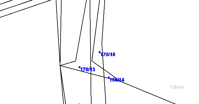 Parcela st. 170/18 v KÚ Hořetice, Katastrální mapa