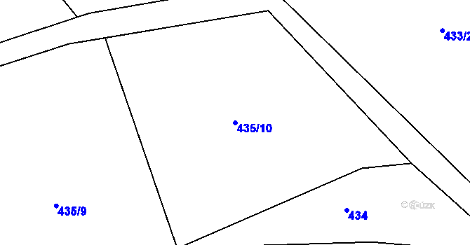 Parcela st. 435/10 v KÚ Hořetice, Katastrální mapa