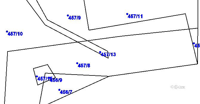 Parcela st. 457/13 v KÚ Hořetice, Katastrální mapa
