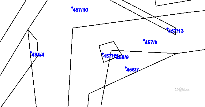 Parcela st. 457/15 v KÚ Hořetice, Katastrální mapa