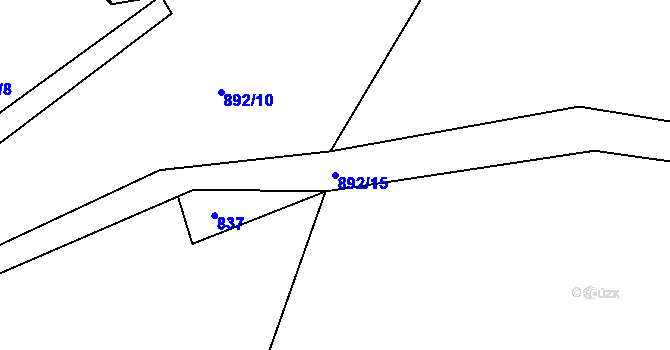 Parcela st. 892/15 v KÚ Hořetice, Katastrální mapa