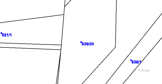 Parcela st. 939/20 v KÚ Hořetice, Katastrální mapa