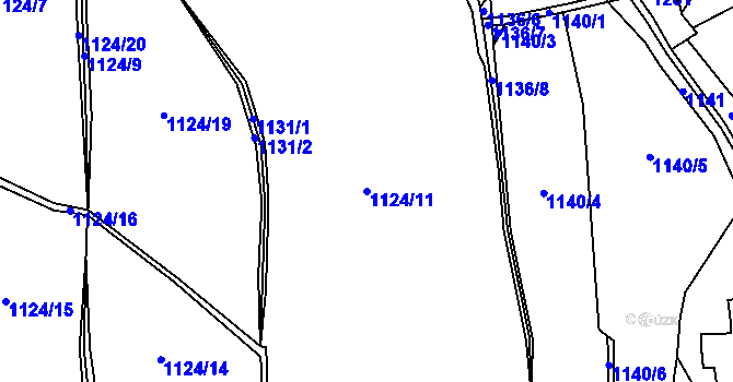 Parcela st. 1124/11 v KÚ Hořetice, Katastrální mapa