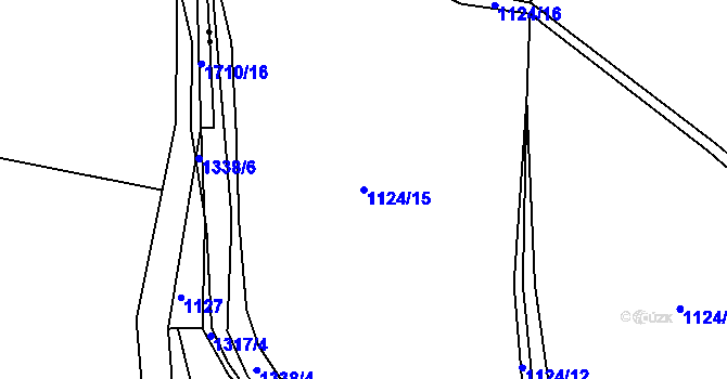 Parcela st. 1124/15 v KÚ Hořetice, Katastrální mapa