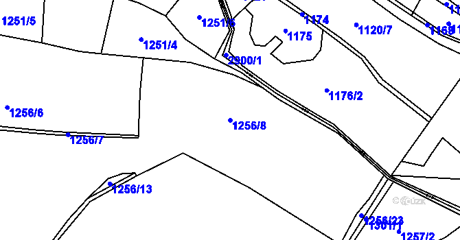 Parcela st. 1256/8 v KÚ Hořetice, Katastrální mapa