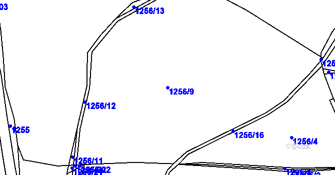 Parcela st. 1256/9 v KÚ Hořetice, Katastrální mapa
