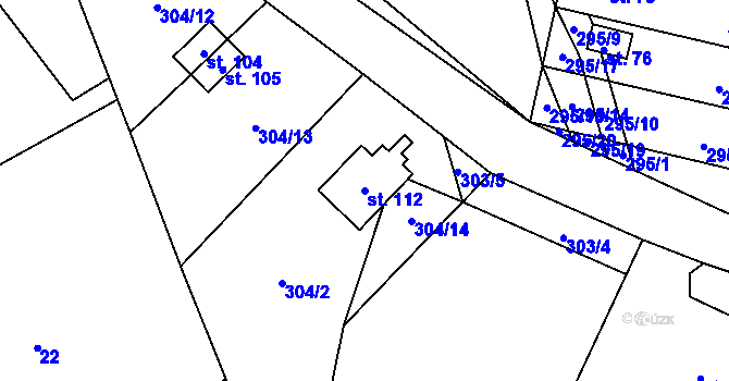 Parcela st. 112 v KÚ Hořice u Humpolce, Katastrální mapa