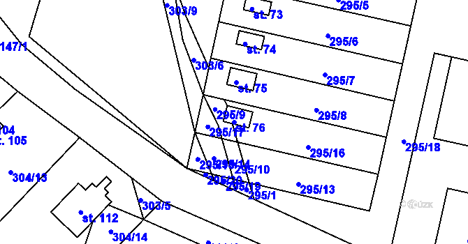 Parcela st. 76 v KÚ Hořice u Humpolce, Katastrální mapa