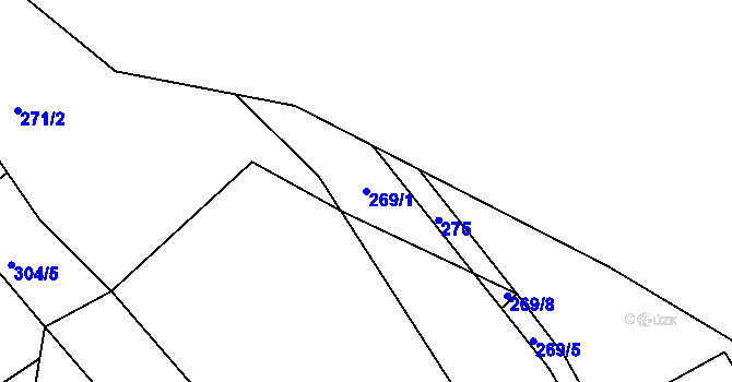 Parcela st. 269/1 v KÚ Hořice u Humpolce, Katastrální mapa