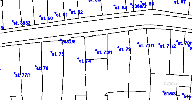 Parcela st. 73/1 v KÚ Hořice v Podkrkonoší, Katastrální mapa