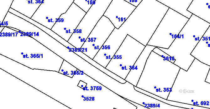 Parcela st. 355 v KÚ Hořice v Podkrkonoší, Katastrální mapa