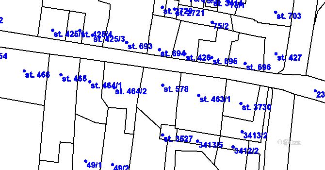 Parcela st. 578 v KÚ Hořice v Podkrkonoší, Katastrální mapa
