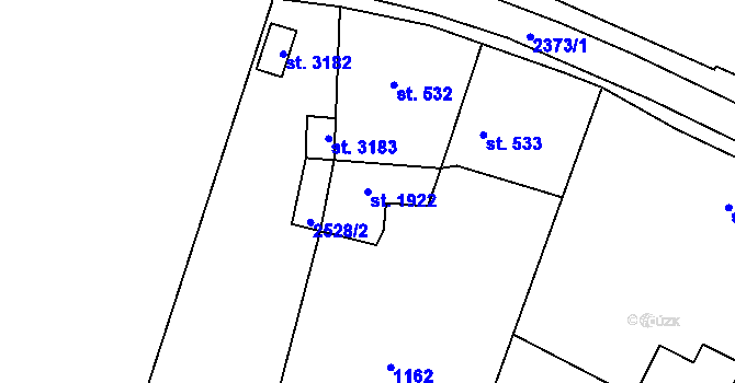 Parcela st. 1922 v KÚ Hořice v Podkrkonoší, Katastrální mapa