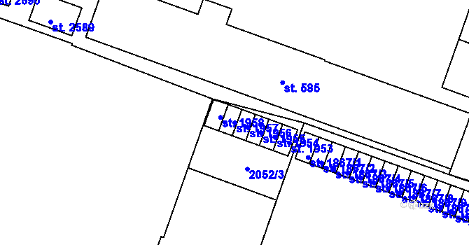 Parcela st. 1957 v KÚ Hořice v Podkrkonoší, Katastrální mapa