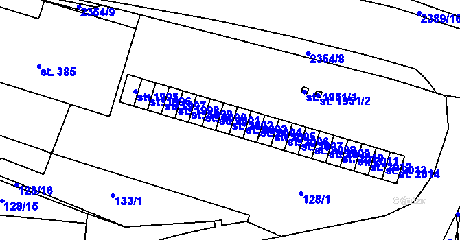 Parcela st. 2002 v KÚ Hořice v Podkrkonoší, Katastrální mapa