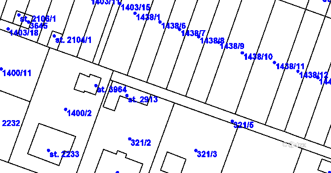 Parcela st. 2097 v KÚ Hořice v Podkrkonoší, Katastrální mapa