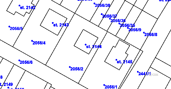 Parcela st. 2144 v KÚ Hořice v Podkrkonoší, Katastrální mapa