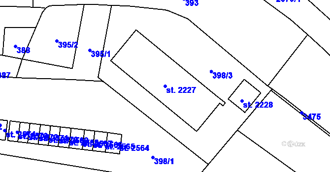 Parcela st. 2227 v KÚ Hořice v Podkrkonoší, Katastrální mapa