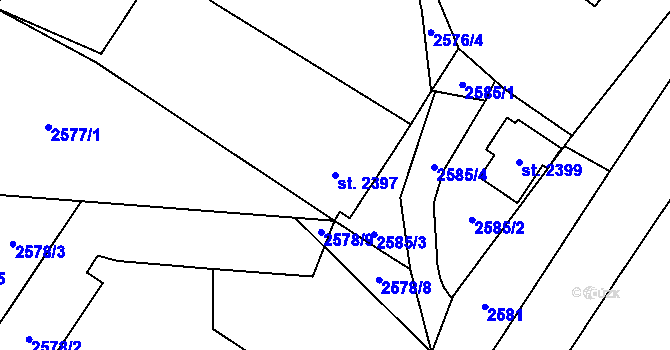 Parcela st. 2397 v KÚ Hořice v Podkrkonoší, Katastrální mapa