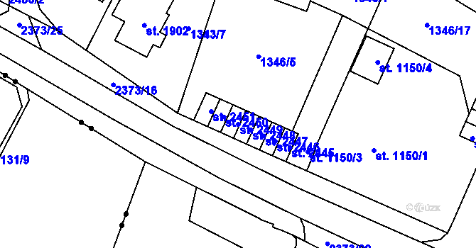 Parcela st. 2449 v KÚ Hořice v Podkrkonoší, Katastrální mapa