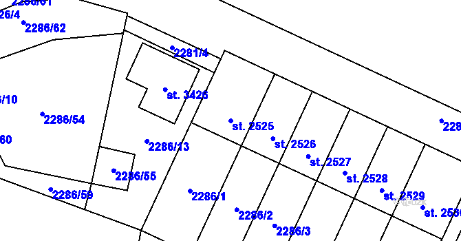 Parcela st. 2525 v KÚ Hořice v Podkrkonoší, Katastrální mapa