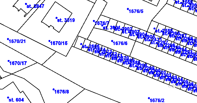Parcela st. 2672 v KÚ Hořice v Podkrkonoší, Katastrální mapa